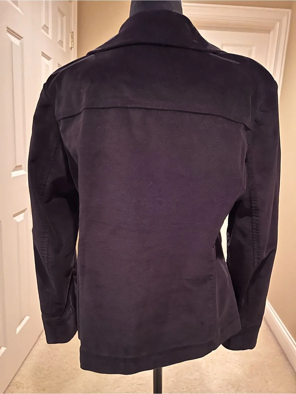 Talbots Velvet Button-Front Jacket in black